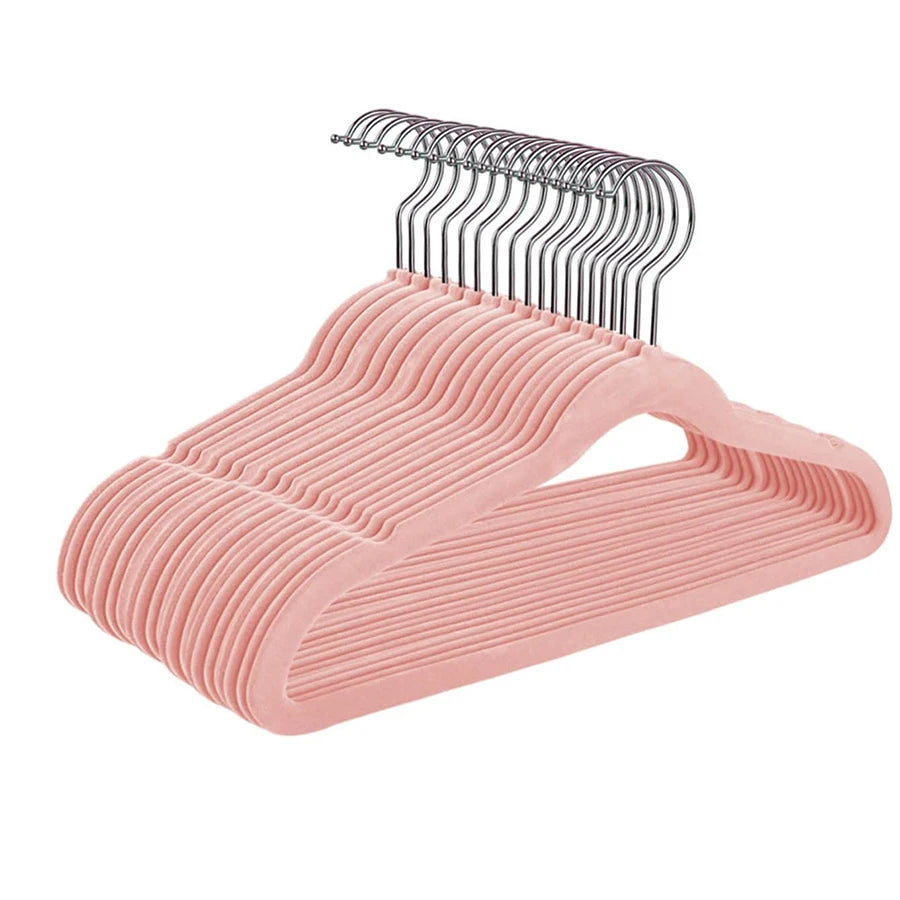 Kids' Velvet Non-Slip Slim Hangers with 360° Swivel Hooks (10-Pack)