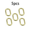 Fünf goldene ovale O-Ring-Schnallen aus Feder für Taschen und Gürtel
