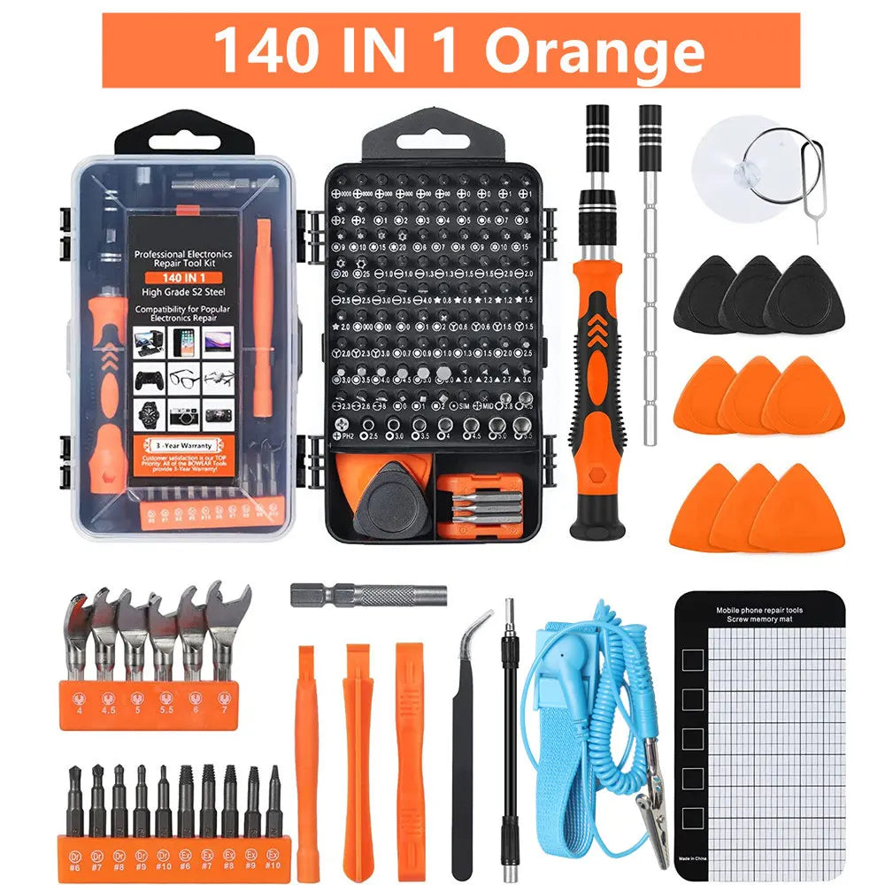 140-in-1 Precision Screwdriver Repair Kit for Laptops, Phones & Electronics