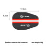 Black carbon fiber car side mirror rain guards with red accents, measuring 17.5cm long.