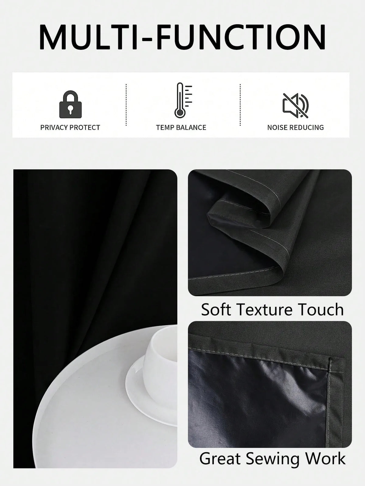 100% Blackout Curtains with Grommets for Bedroom and Living Room