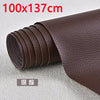 Roll of brown self-adhesive PU leather patch for furniture and craft repairs