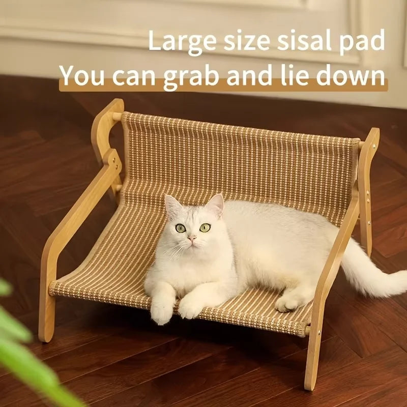 Sisal Cat Scratcher Lounge Bed with Hammock