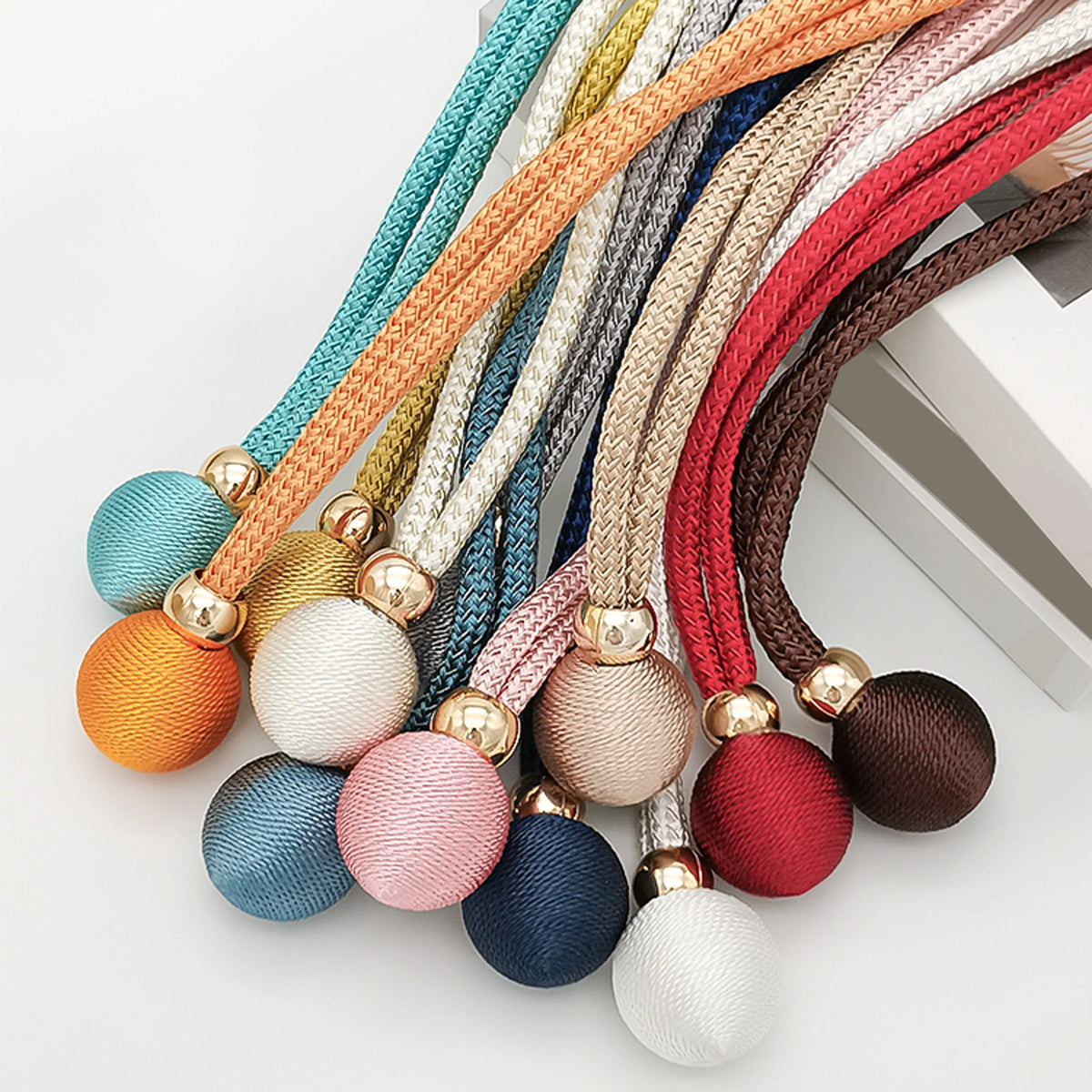 Adjustable French Ball Curtain Tiebacks (Set of 2)