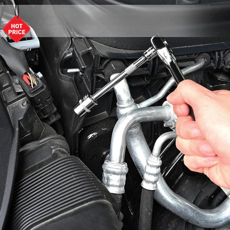 46-Piece Socket and Ratchet Wrench Set for Home and Auto Repairs
