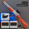 Orange and white double-barrel soft bullet toy rifle with holographic sight and elastic bullets