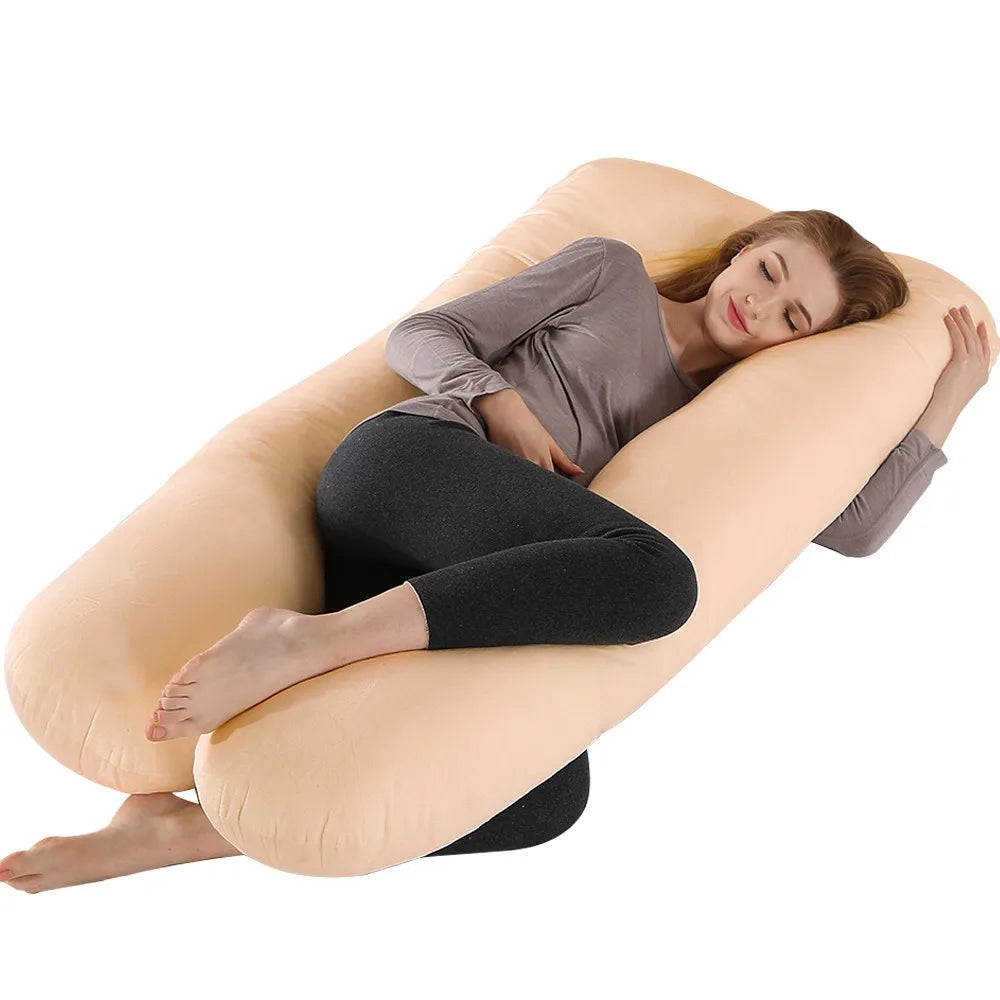 U-Shaped Full Body Pregnancy Pillow with Removable Velvet Cover