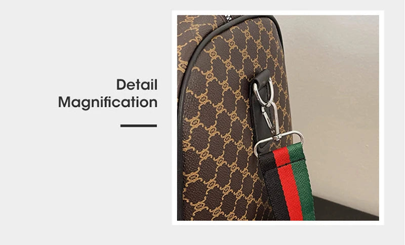 Large Capacity Women's Travel Duffel Tote with Plaid Design