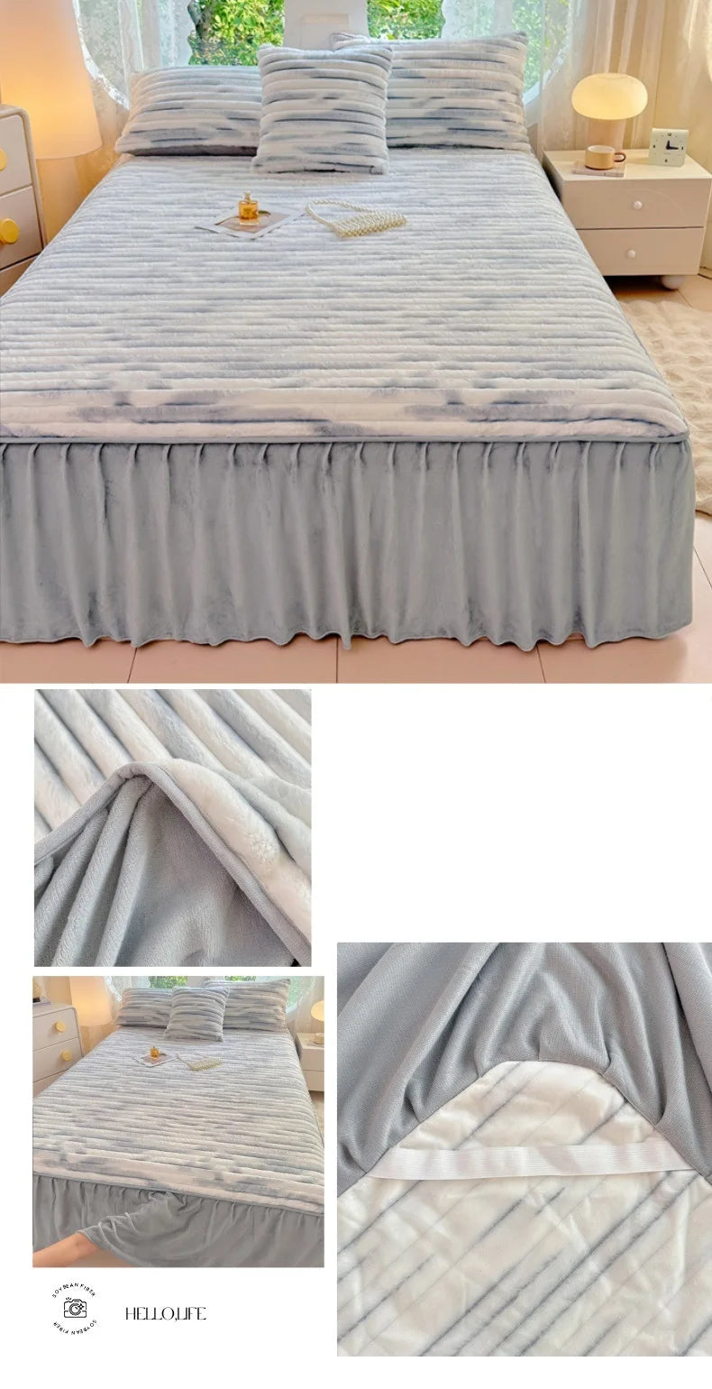 Plush Bed Skirt – Warm, Soft, and Elegant Bedding Essential