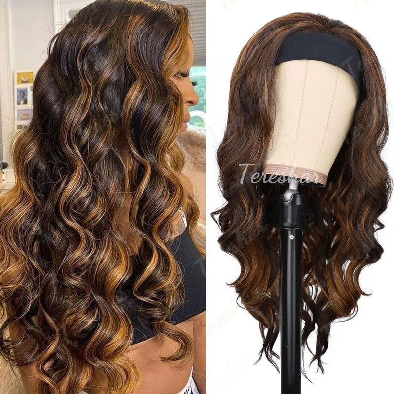 Long Wavy Headband Wig for Women