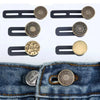 Ensemble d'élastiques de taille réglables pour jeans avec divers boutons en métal et laiton.
