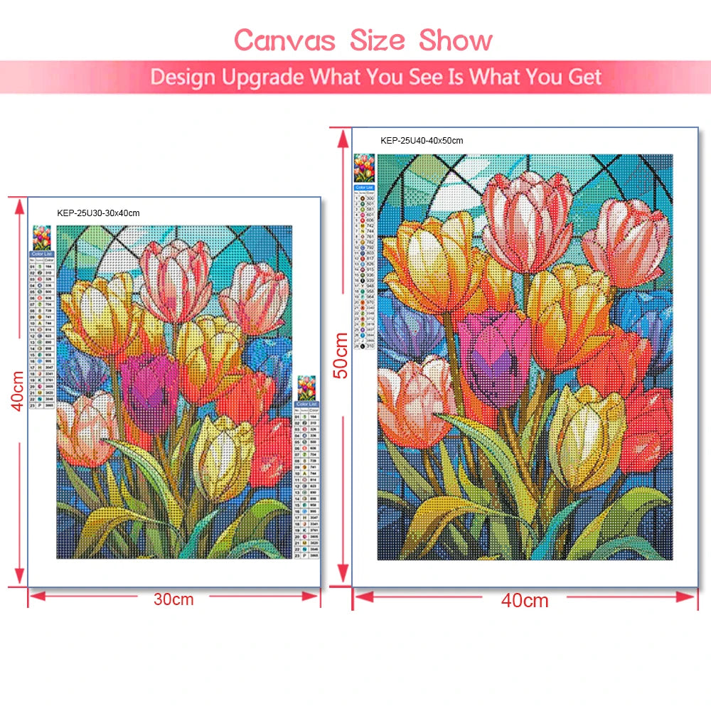 Diamond Painting Kit - Tulip Flower Art