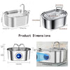 Fuente de Agua para Mascotas de Acero Inoxidable 3.2L