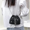 Rhinestone Bucket Crossbody Bag with Detachable Chain Strap