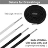 Black cord locks and threaders for drawstrings, made of cotton with metal at the end.