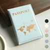 World Map Passport Holder with Card Slots