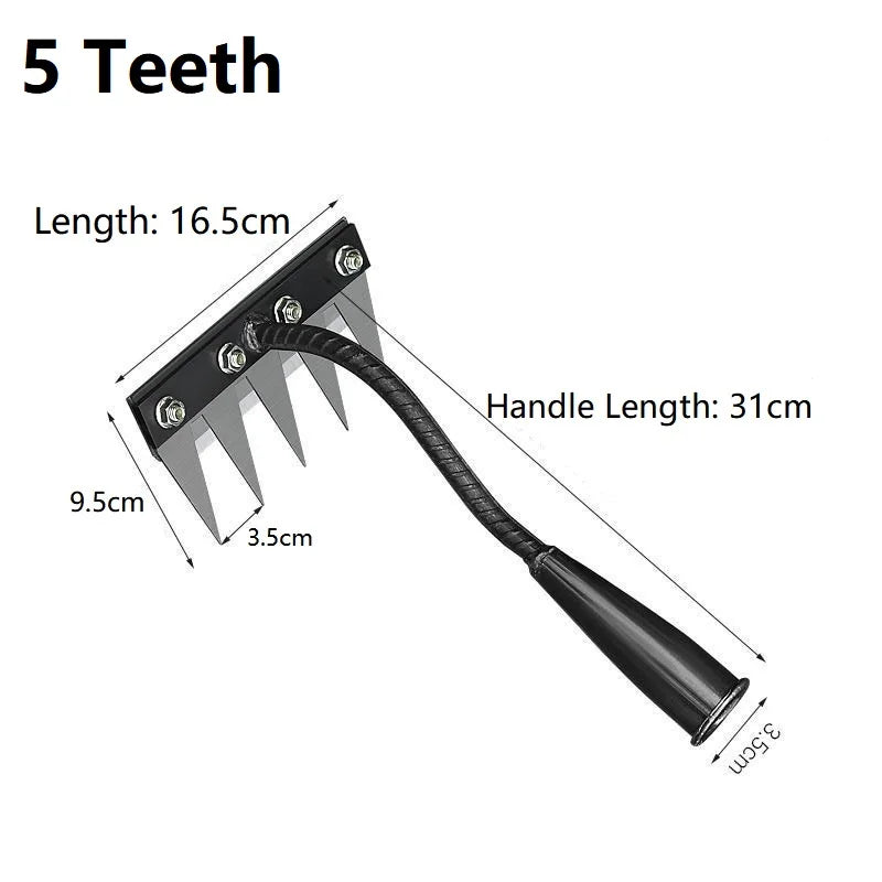 Heavy-Duty Carbon Steel Garden Weeding Rake
