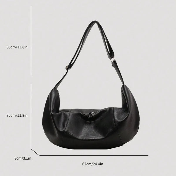 Dumpling-Style PU Crossbody Bag