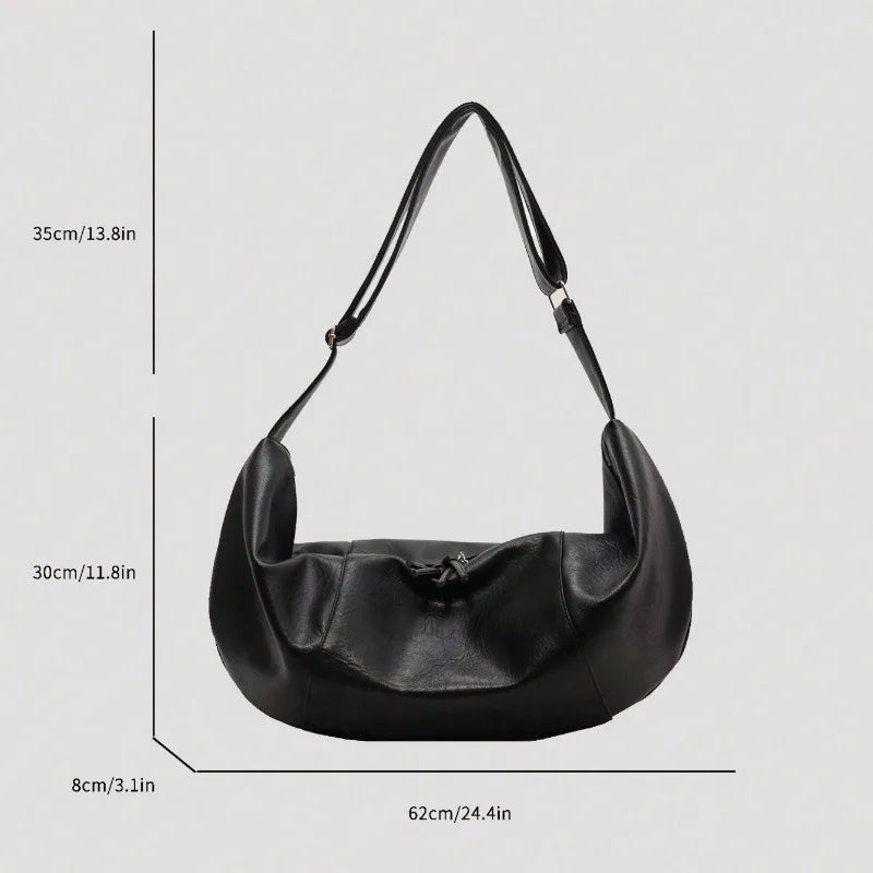 Dumpling-Style PU Crossbody Bag
