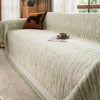 Thick Chenille Sofa Cover with Tassel Fringe — Scratch Resistant & Reversible