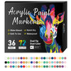 Schachtel mit 36 doppelspitzigen Acrylmarkern mit buntem Giraffendesign