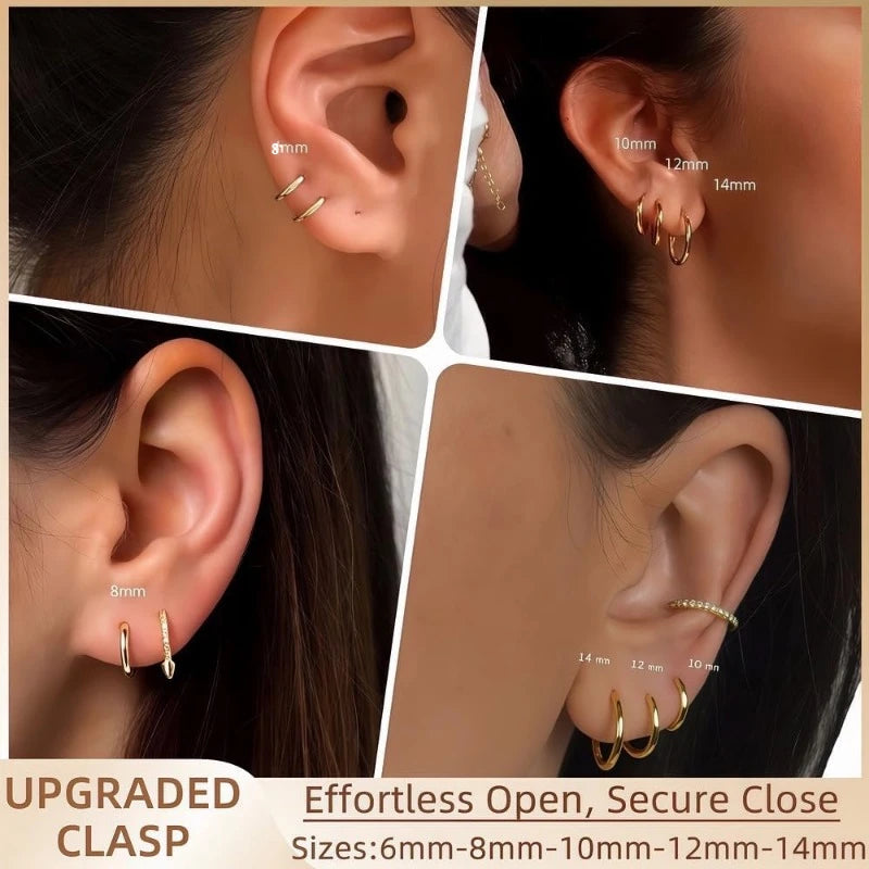 Minimalist Gold Plated Huggie Hoop Earrings