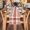 Classic Checkered Table Runner – Rustic Linen Farmhouse Decor
