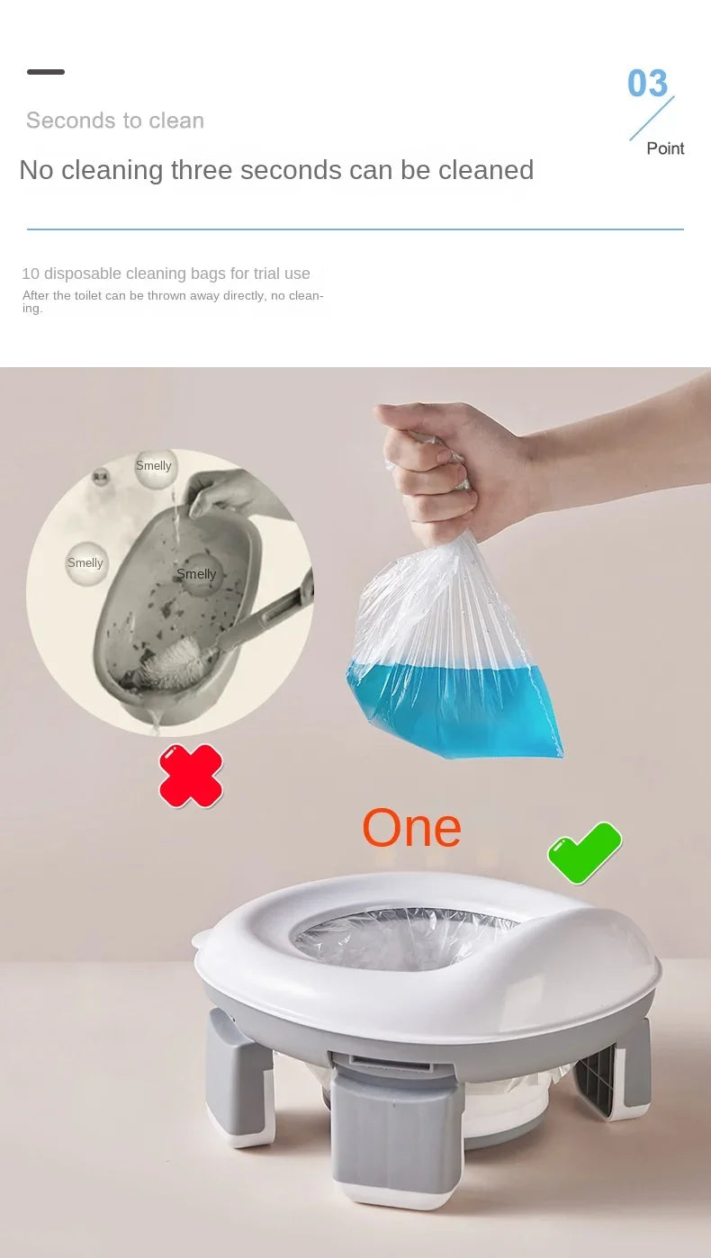 Foldable 3-in-1 Travel Potty for Kids with Disposable Bags