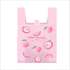 Pink peach colored mini fruit-print tote bags with handles