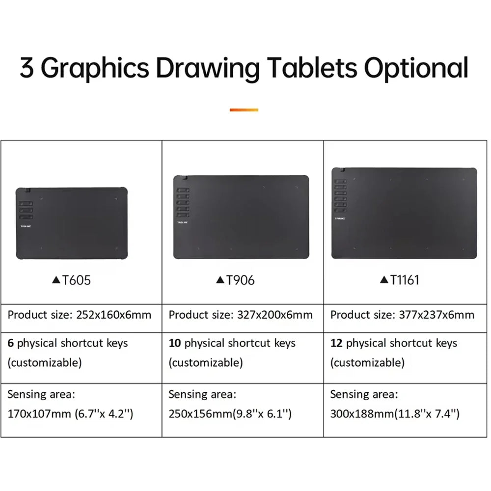 Ultra-Thin Graphics Drawing Tablet with Battery-Free Stylus