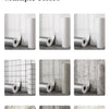 Multiple rolls of self-adhesive marble wallpaper showing various textures and finishes.