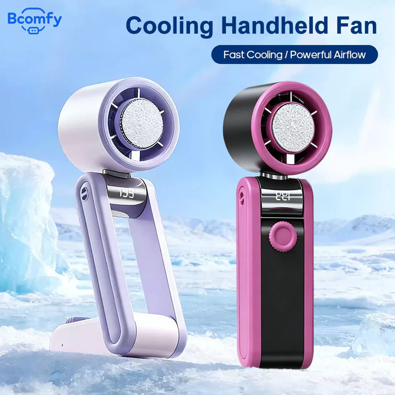 Tri-Fold Portable Cooling Fan with Digital Display