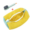 Yellow shoe washing machine bag with a soft bristled cleaning brush set