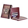 Classic PU Leather Passport Holder with US Flag Detail