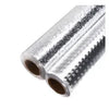 Roll of brushed silver peel-and-stick metal wallpaper