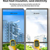 Comparison of heat insulation effectiveness using a privacy window film before and after application.