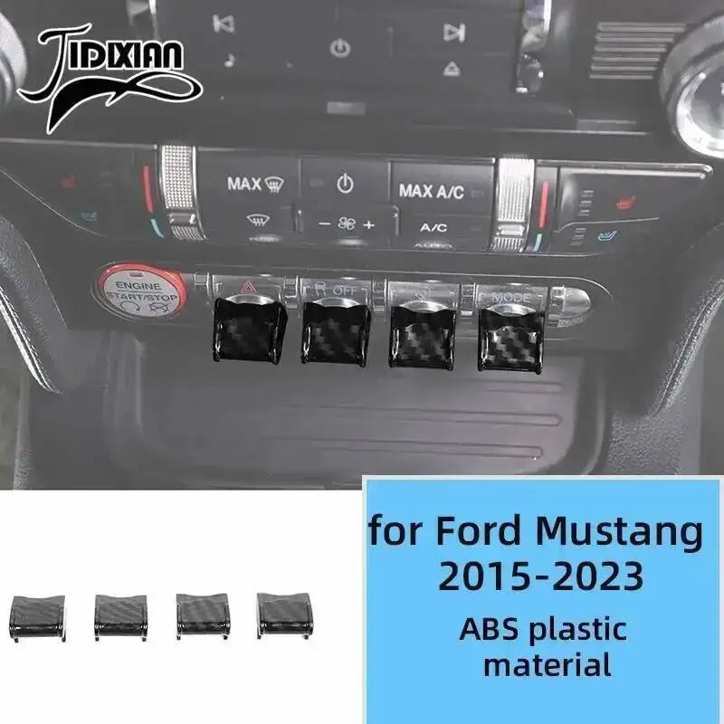 Carbon fiber grain decorative trim kit for Ford Mustang 2015-2023