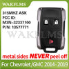 Black ASK FCC ID remote key for Chevrolet/GMC trucks, model M3N-32337100.