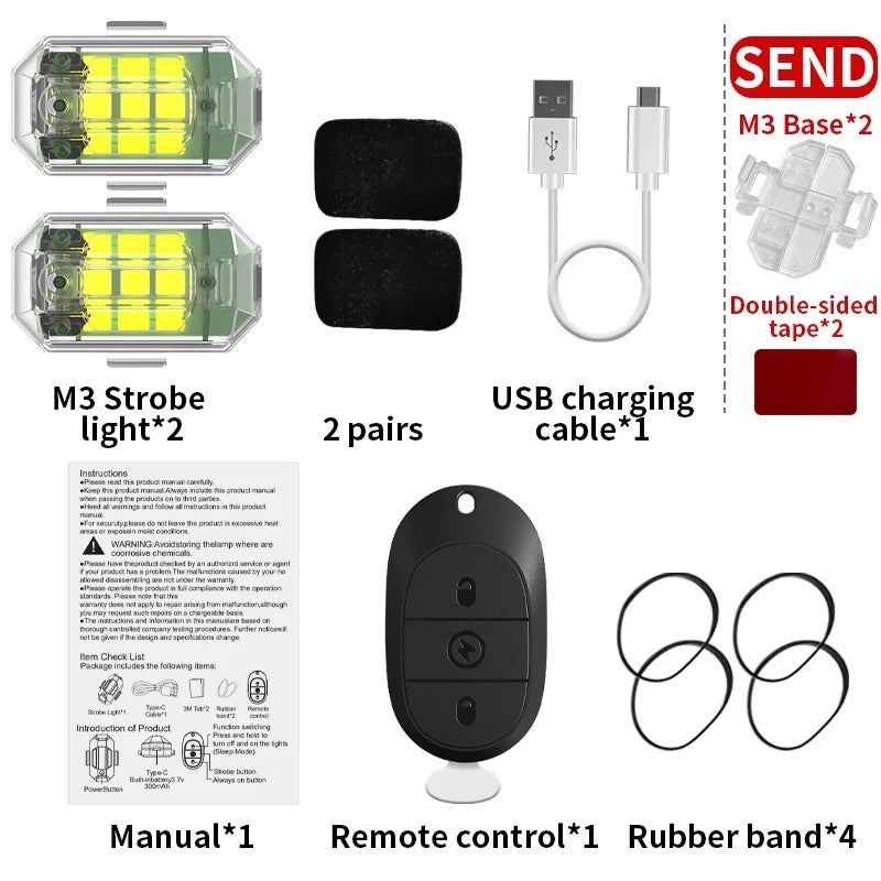 Wireless LED Strobe Light with Remote Control for Vehicles