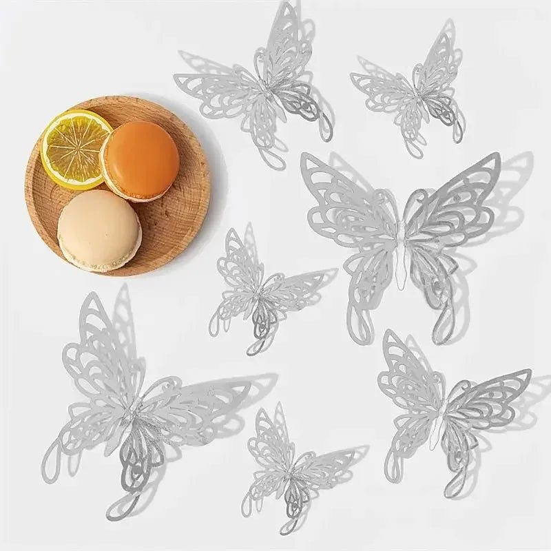 3D Rose Gold Butterfly Wall Decals for Home Decor