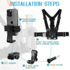 Adjustable Chest Strap Phone Clip Holder for Action Cameras and Smartphones