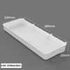 A white storage box with dimensions 100mm by 280mm and a depth of 22mm.