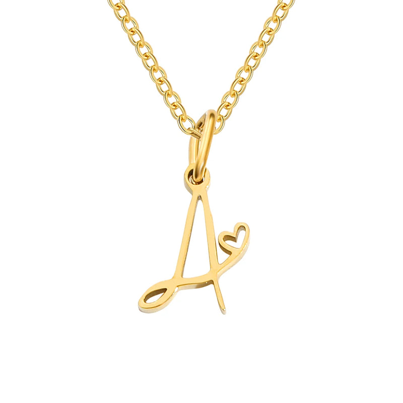 Collier avec Lettre Initiale et Pendentif Cœur