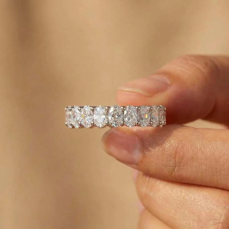 Oval Cubic Zirconia Sterling Silver Ring
