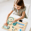 Wooden Steering Wheel Busy Board for Toddlers - Montessori Sensory Toy