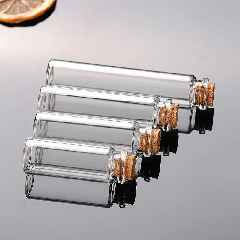 Mini Glass Bottles with Cork Stoppers for DIY Crafts and Gifting