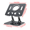 Black adjustable tablet stand with multiple slots for phones and tablets