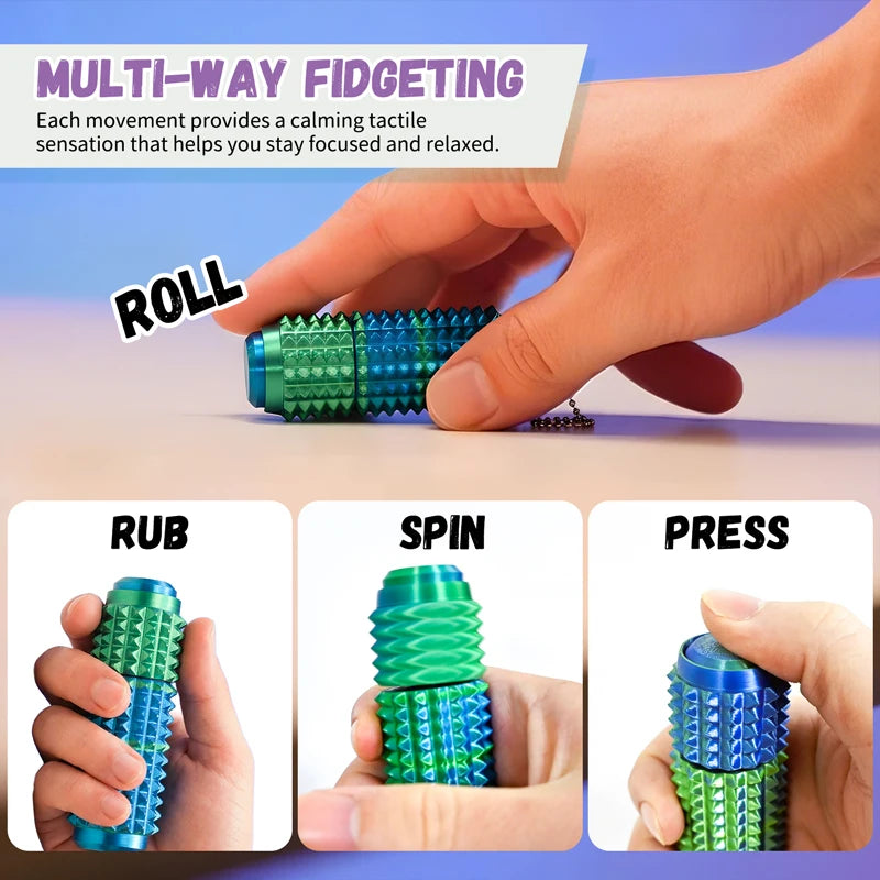Textured Spiky Fidget Toy with Keychain