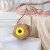 Floral Woven Straw Crossbody Bag