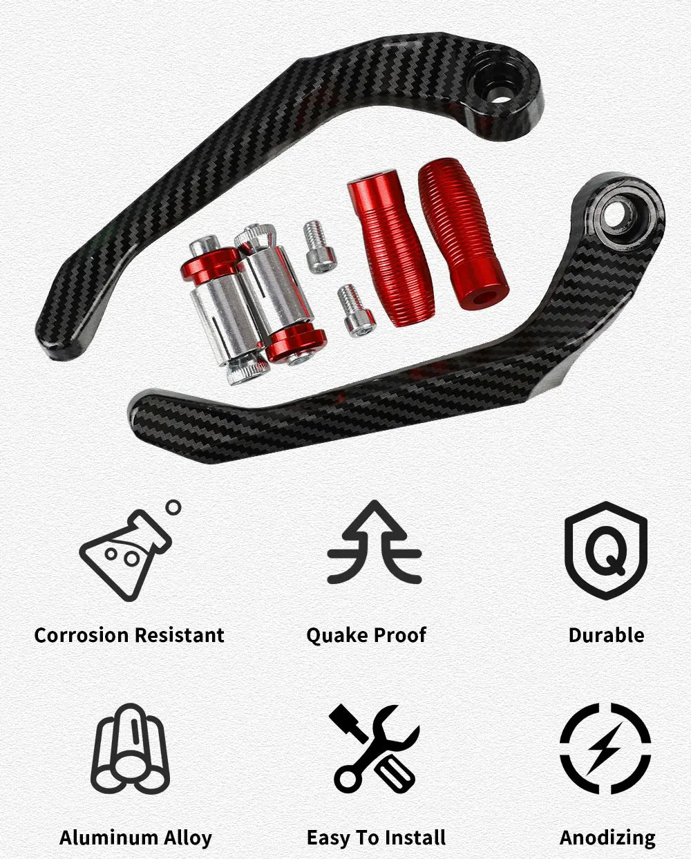 Motorcycle Handlebar Handguards with CNC Aluminum Levers Protector